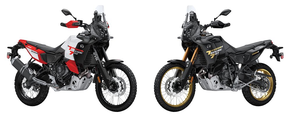 Opções de cores Redline White e Midnight Black da Yamaha Ténéré 700 World Raid