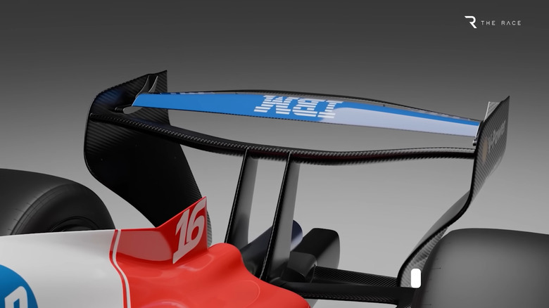 A asa 'Macarena wing' da Ferrari em diferentes posições