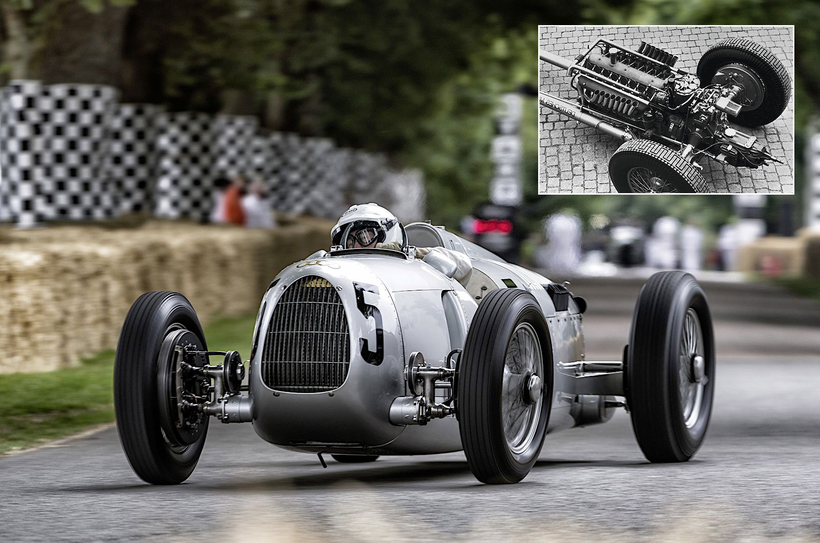 Motores — Motor Auto Union V16 projetado pela Porsche, um ícone da engenharia pré-guerra.
