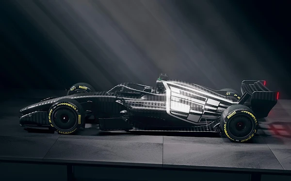 Cadillac Fórmula 1 livery de testes em visão lateral