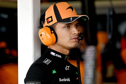 Lando Norris em seu carro da McLaren de Fórmula 1