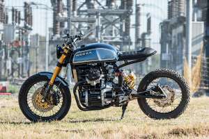 Honda CX500 customizada da BlackSilver Customs, vista lateral