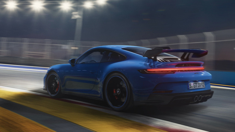 Detalhe do chassi de um Porsche 911 GT3