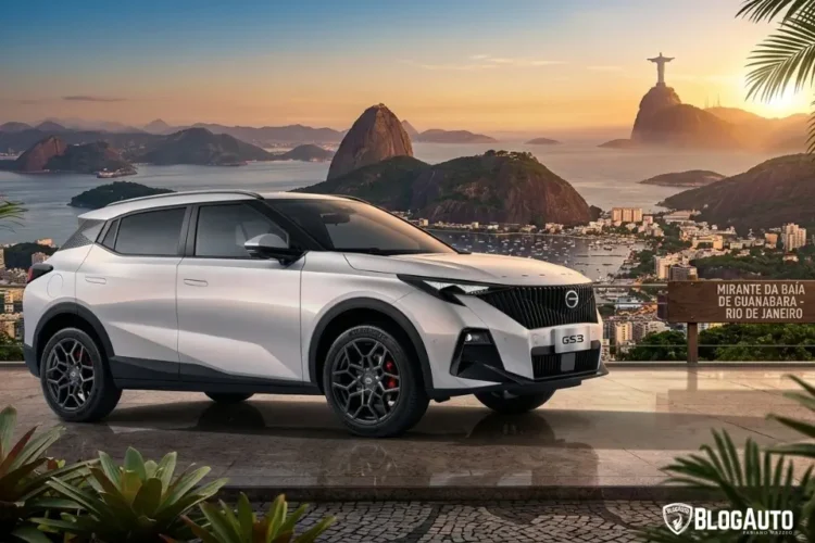 GAC GS3 SUV branco visto de perfil