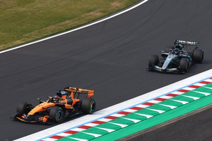 George Russell da Mercedes em ação na pista da Fórmula 1