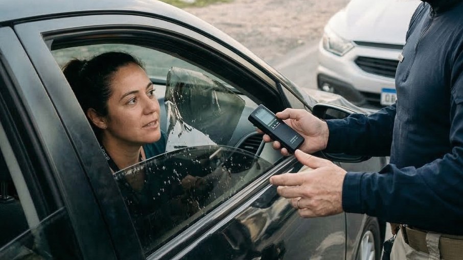 Carro com insulfilm escuro estacionado