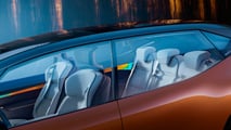 Visão interna do Renault R-Space Lab mostrando flexibilidade do assento do passageiro