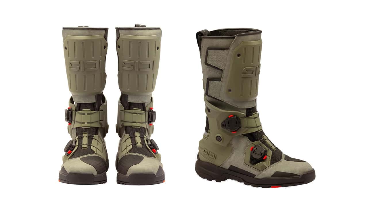 Bota Sidi Taurus GTX preta em destaque com detalhes em laranja e cinza
