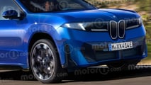 Renderização do BMW iX4 na cor azul