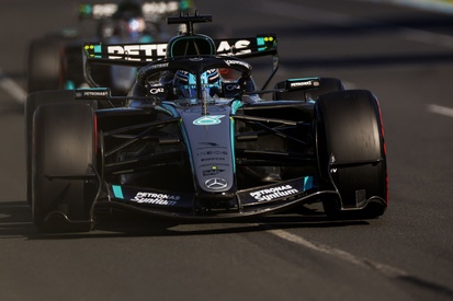 George Russell em ação com a Mercedes